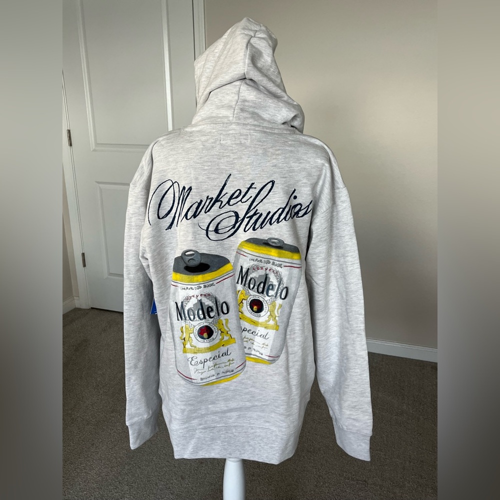 NWT Market x Modelo Heather gray Hoodie Size Medium